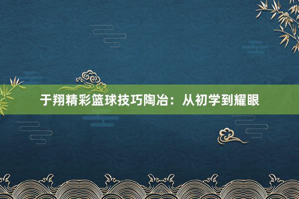 于翔精彩篮球技巧陶冶：从初学到耀眼